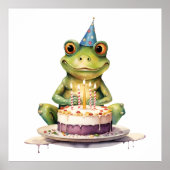 Happy Birthday Funny Frosch Poster (Vorne)
