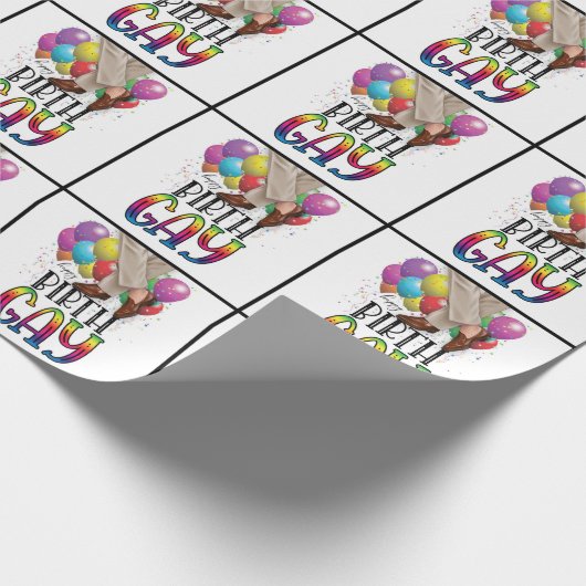 Happy Birthday Funny GAY Rainbow Geschenkpapier (Ecke)