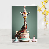 Happy Birthday Funny | Giraffe Karte (Gelbe Blume)