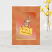 Happy Birthday Funny Monkey Card Karte (Gelbe Blume)