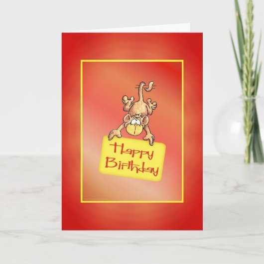 Happy Birthday Funny Monkey Card Karte (Vorderseite)