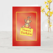 Happy Birthday Funny Monkey Card Karte (Gelbe Blume)