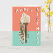 Happy Birthday Funny Music Spaß Ice Cream Cornet Karte (Gelbe Blume)