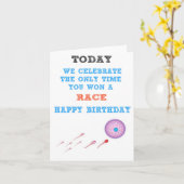 Happy Birthday Funny Sperm Race Karte (Gelbe Blume)