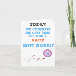 Happy Birthday Funny Sperm Race Karte