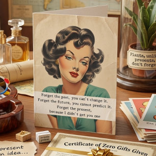 Happy Birthday Funny Sprichwort Retro Frau Karte