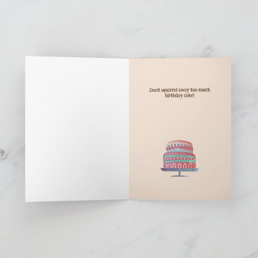 Happy Birthday Funny Squirrel Balloon Custom Text Karte (Innenseite)