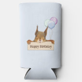 Happy Birthday Funny Squirrel Balloon Custom Text Selters Dosenkühler (Vorderseite)