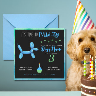 Happy Birthday Fur Baby Boy Dog Party Einladung