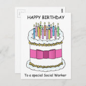 Happy Birthday für Sozialarbeiter Postkarte (Vorne/Hinten)