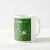 Happy Birthday Futbol Soccer Player Kaffeetasse (VorderseiteRechts)