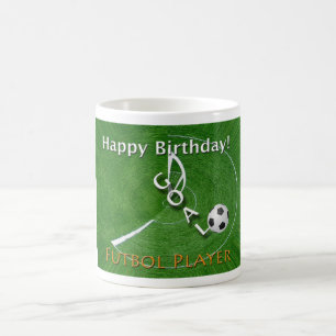 Happy Birthday Futbol Soccer Player Kaffeetasse
