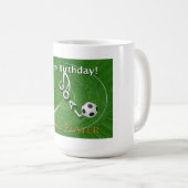 Happy Birthday Futbol Soccer Player Kaffeetasse (VorderseiteRechts)