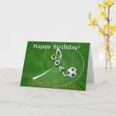 Happy Birthday Futbol Soccer Player Karte (Gelbe Blume)