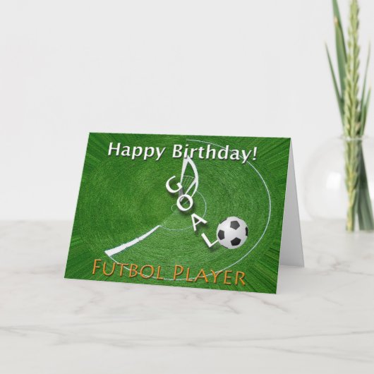 Happy Birthday Futbol Soccer Player Karte (Vorderseite)
