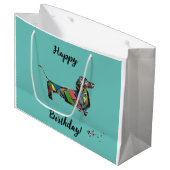 Happy Birthday G Große Geschenktüte (Vorderseite Schrägansicht)
