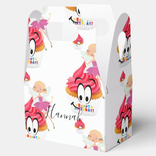 Happy Birthday Gable Favor Box Fairy Cupcake Geschenkschachtel (Geöffnet)
