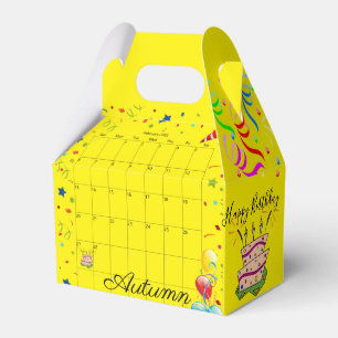 Happy Birthday Gable Favor Box Februar 2022Gelb Geschenkschachtel