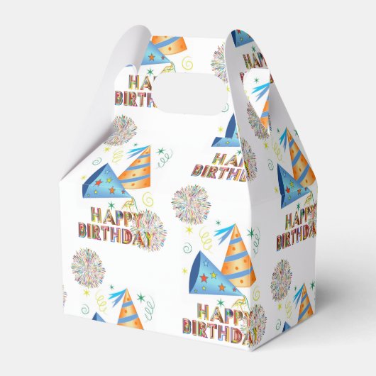 Happy Birthday Gable Favor Box Geschenkschachtel (Vorderseite)