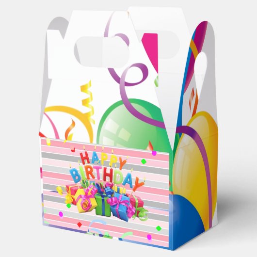 Happy Birthday Gable Favor Box Geschenkschachtel (Geöffnet)