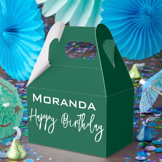 Happy Birthday Gable Favor Box Hunter Green Geschenkschachtel (Party)