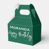 Happy Birthday Gable Favor Box Hunter Green Geschenkschachtel (Rückseite)