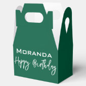 Happy Birthday Gable Favor Box Hunter Green Geschenkschachtel (Geöffnet)