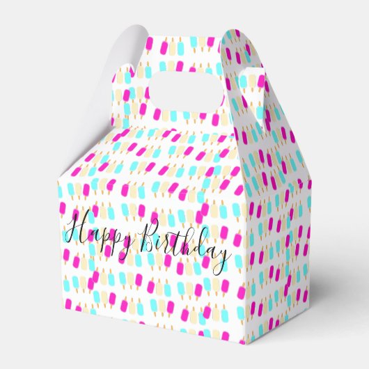 Happy Birthday Gable Favor Box Ice Creme Geschenkschachtel (Vorderseite)
