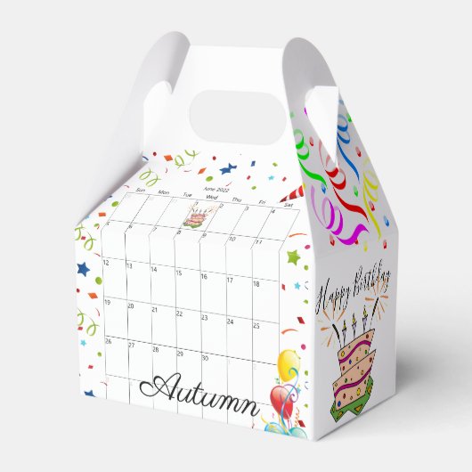 Happy Birthday Gable Favor Box Juni 2022 Geschenkschachtel (Rückseite)