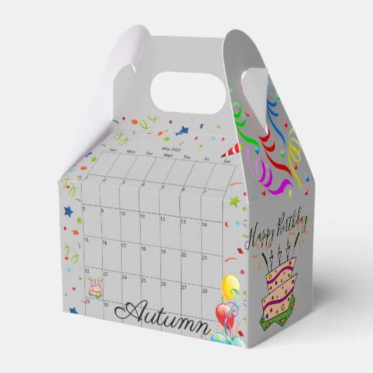 Happy Birthday Gable Favor Box Mai 2022 Geschenkschachtel (Vorderseite)