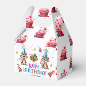 Happy Birthday Gable Favor Box Monkey Cupcake Geschenkschachtel (Vorderseite)