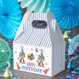 Happy Birthday Gable Favor Box Monkey Cupcake Geschenkschachtel