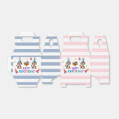 Happy Birthday Gable Favor Box Pink Stripe Monkeys Geschenkschachtel (Ungefaltet)