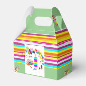 Happy Birthday Gable Favor Box Stripe Geschenkschachtel (Rückseite)