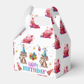 Happy Birthday Gable Gefallen Box Monkey Cupcake Geschenkschachtel (Rückseite)