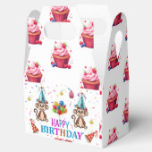 Happy Birthday Gable Gefallen Box Monkey Cupcake Geschenkschachtel (Geöffnet)