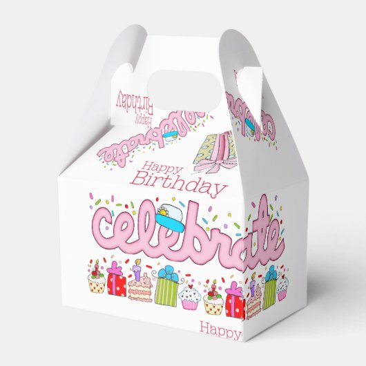 Happy Birthday Gable Gevor Box Celebrate Pink Geschenkschachtel (Rückseite)