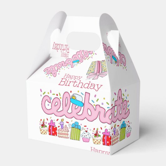 Happy Birthday Gable Gevor Box Celebrate Pink Geschenkschachtel (Vorderseite)