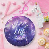 Happy Birthday Galaxy Stars Weltraumbahnhof Party Pappteller (Party)