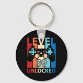 Happy Birthday Gamer Level &#; Years Old Unlocked Schlüsselanhänger (Vorderseite)