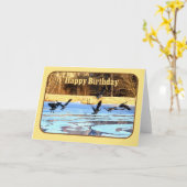 Happy Birthday Gänse starten aus einem gefrorenen  Karte (Gelbe Blume)