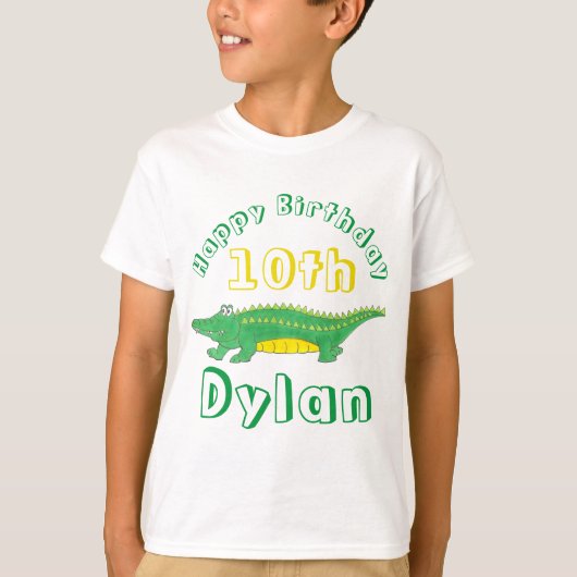 Happy Birthday Gator Alligator Croc Crocodile T-Shirt (Vorderseite)