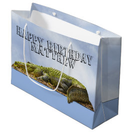 Happy Birthday Gator Panoramasicht auf das OB Foto Große Geschenktüte
