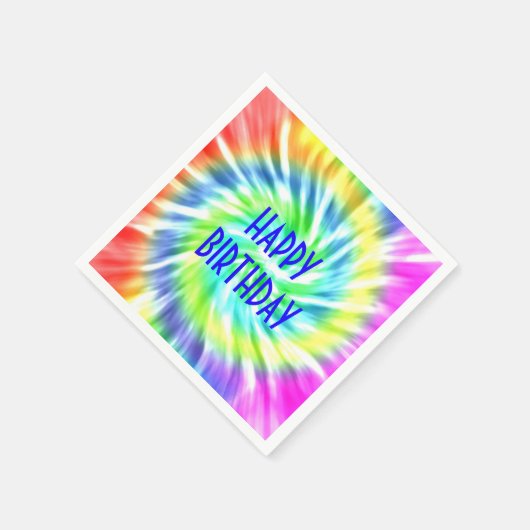 Happy Birthday Gefärbte Krawatte Paper Napkin Serviette (Ecke)