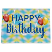 Happy Birthday Gefärbte Krawatte Wiederverwendbar Große Geschenktüte (Vorderseite)