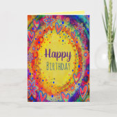 Happy Birthday Gelb fröhlicher Spaß Inspirivity Karte (Vorderseite)