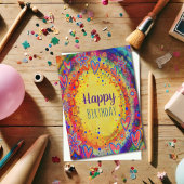 Happy Birthday Gelb fröhlicher Spaß Inspirivity Karte