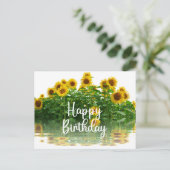 Happy Birthday Gelbe Sonnenblumen Postkarte (Stehend Vorderseite)