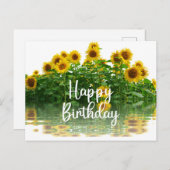 Happy Birthday Gelbe Sonnenblumen Postkarte (Vorne/Hinten)