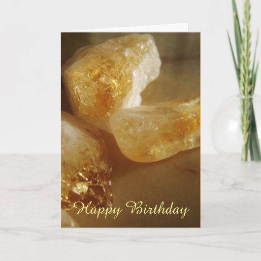 Happy Birthday Gemstones Crystal Birthday Karte (Vorderseite)